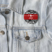 Red Sassy Star Zebra Button (In situ)