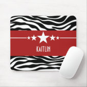 Red Sassy Star Zebra Mousepad Muismat (Met muis)