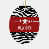 Red Sassy Star Zebra Ornament (Rechts)