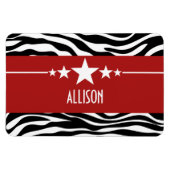 Red Sassy Star Zebra Premium Magnet Magneet (Horizontaal)