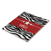 Red Sassy Star Zebra Tegel Tegeltje (Zijkant)