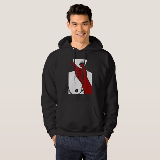 Red Satan Hand Bad Nun Hoodie (Voorkant volledig)