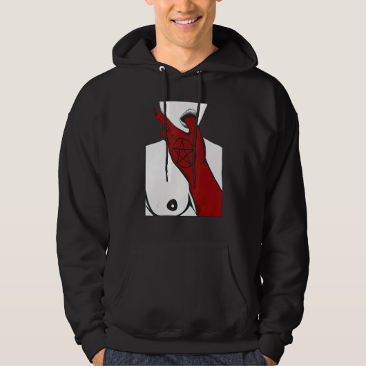 Red Satan Hand Bad Nun Hoodie (Voorkant)
