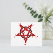 Red Satanic Spotted Pentagram Briefkaart (Staand voorkant)