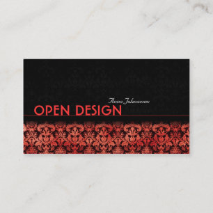 Red Satin Damask ・ Elegant Visitekaartje