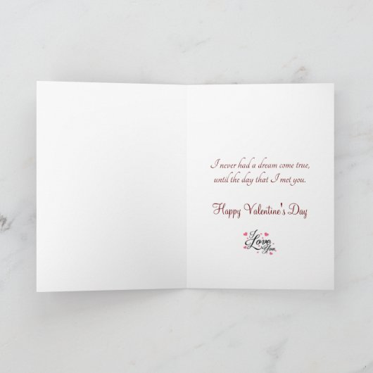 Red Satin Heart White Valentijnsdag Feestdagen Kaart (Binnen)