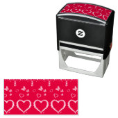 Red Satin Heart Zelfinktende Stempel (In situ)