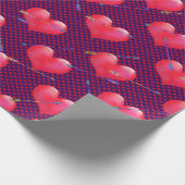 Red Satin Hearts en Arrows Valentijn Cadeaupapier (Hoek)