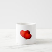 Red Satin Hearts Espresso Kop (Voorkant)