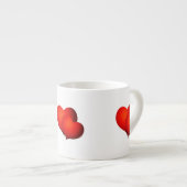 Red Satin Hearts Espresso Kop (Voorkant rechts)