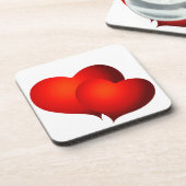 Red Satin Hearts Onderzetter (Linkerzijde)