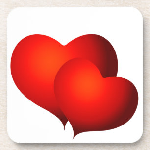 Red Satin Hearts Onderzetter