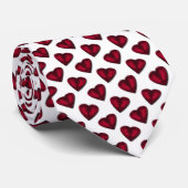 Red Satin Hearts Valentijn Stropdas (Opgerold)