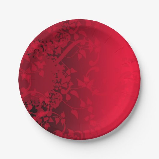Red Satin Party Bord (Voorkant)