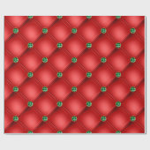Red Satin Quilted Bling Jewels Holiday Cadeaupapier (Vlak)