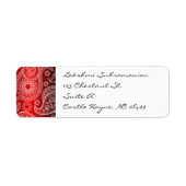 Red Satin White Lace Paisley Return Label (Voorkant)