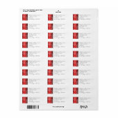 Red Satin White Lace Paisley Return Label (Full Sheet)