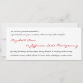 Red Satin & White Paisley Lace Wedding Invitation Kaart (Achterkant)