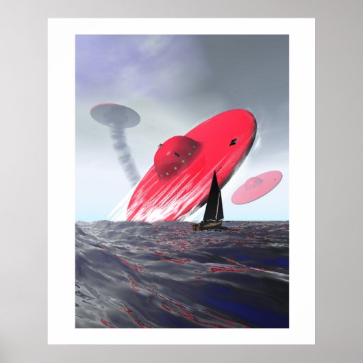 Red Saucer Attack Poster (Voorkant)