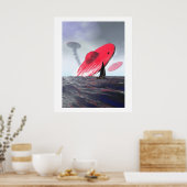 Red Saucer Attack Poster (Keuken)