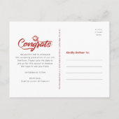 Red Save Date Afstuderen Photo Bold Arch Script Uitnodiging Briefkaart (Achterkant)