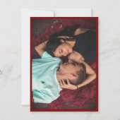 Red Save the date card calendar & photo (Achterkant)