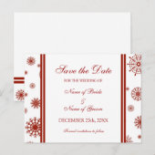 Red Save the Date Winter Wedding Briefkaart (Voorkant / Achterkant)