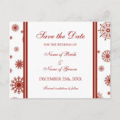 Red Save the Date Winter Wedding Briefkaart (Voorkant)