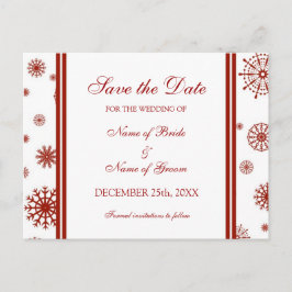 Red Save the Date Winter Wedding Briefkaart