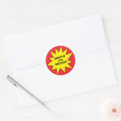 Red Save the Day Superhero Aangepaste Ronde Verjaa Sticker (Envelop)