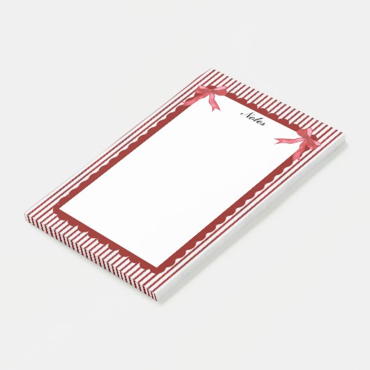 Red Scallop Bows Valentijnsdag Kerstvakantie Post-it® Notes (Schuin)