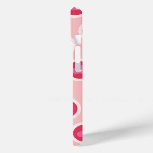 Red Scalloped Cute Love Hearts Valentijnsdag Case-Mate iPhone Case (Achterkant / Links)