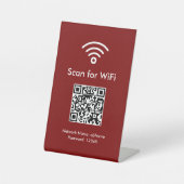 Red Scan for WiFi Custom QR code Professional Reclamebord Met Voetstuk (Voorkant)