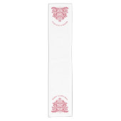 Red Scandinavian Folk Art kerstboom Korte Tafelloper (Voorkant)