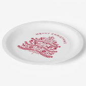 Red Scandinavian Folk Art kerstboom Papieren Bordje (Gekanteld)