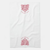 Red Scandinavian Folk Art kerstboom Theedoek (Verticaal)