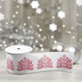 Red Scandinavian Folk Art Scandinadic kerstboom Satijnen Lint