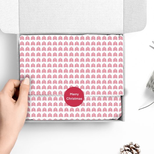 Red Scandinavian Folk Art Scandinadic kerstboom Tissuepapier