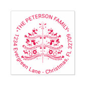 Red Scandinavian Folk Art Scandinadic kerstboom Zelfinktende Stempel (Design)