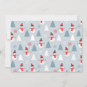 Red Scarf Cute Holiday Snowman Building Party Kaart (Achterkant)