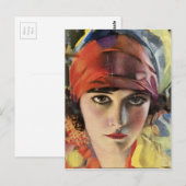 Red Scarf Gypsy Lady Briefkaart (Voorkant / Achterkant)