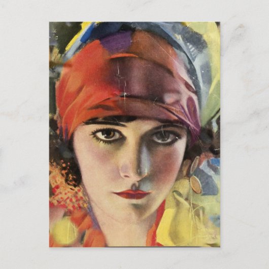 Red Scarf Gypsy Lady Briefkaart (Voorkant)