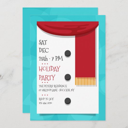 Red Scarf Holiday Party Uitnodiging (Voorkant / Achterkant)