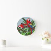 Red Scarlet Macaw Parrot Ronde Klok (Huis)