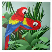 Red Scarlet Macaws Tegeltje (Voorkant)