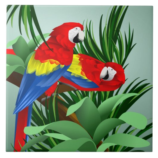 Red Scarlet Macaws Tegeltje (Voorkant)