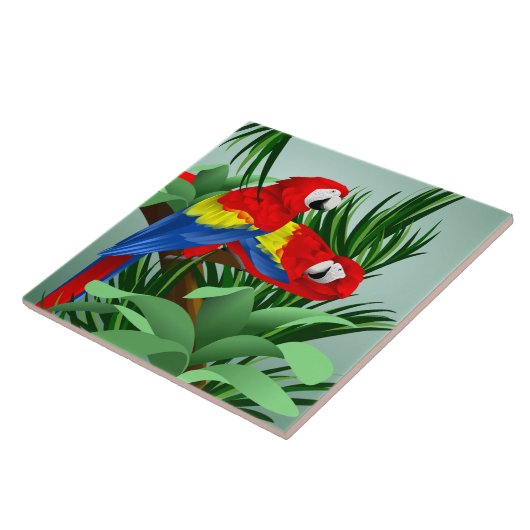 Red Scarlet Macaws Tegeltje (Zijkant)