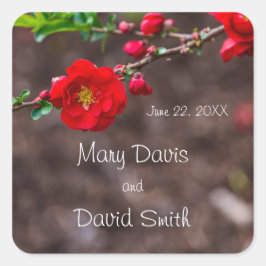 Red Scarlet Wedding Vierkante Sticker