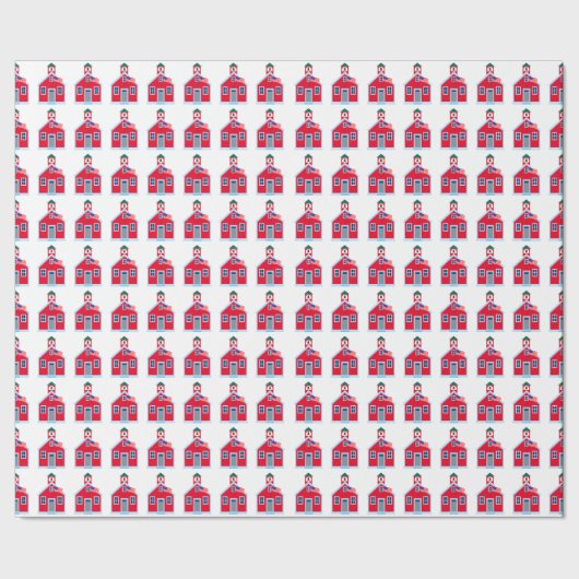 Red School House Cadeaupapier (Zoom)