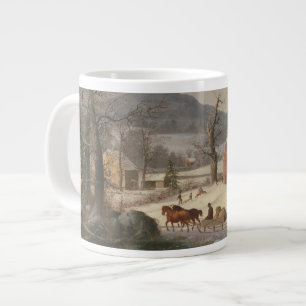 Red School House (country scene) 1858 Grote Koffiekop